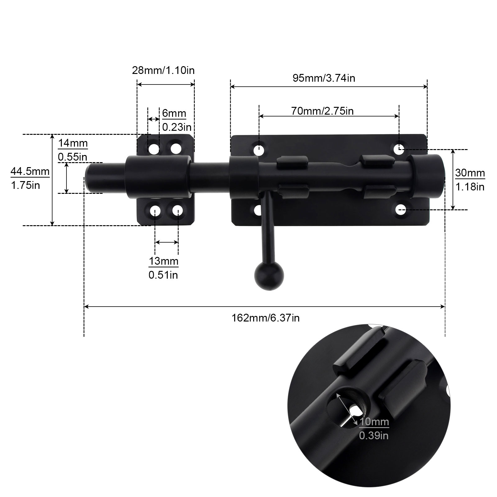 6 بوصة سميكة الفولاذ المقاوم ل - مراجعة Barrel Bolt Slide وسعره