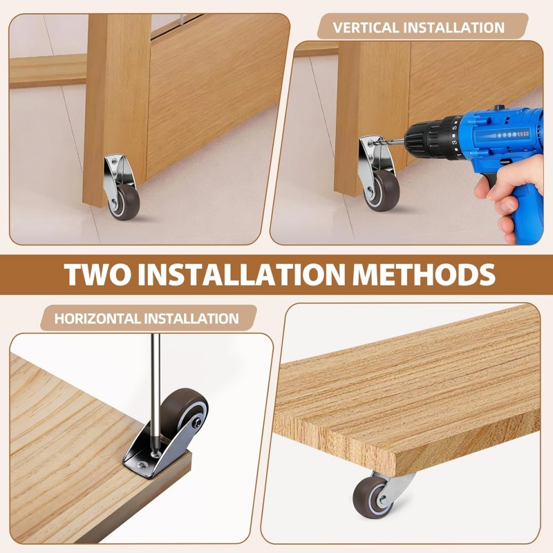 2/4 قطع عجلات دعم سفلية جديدة  - مراجعة Furniture Hardware Types وسعره